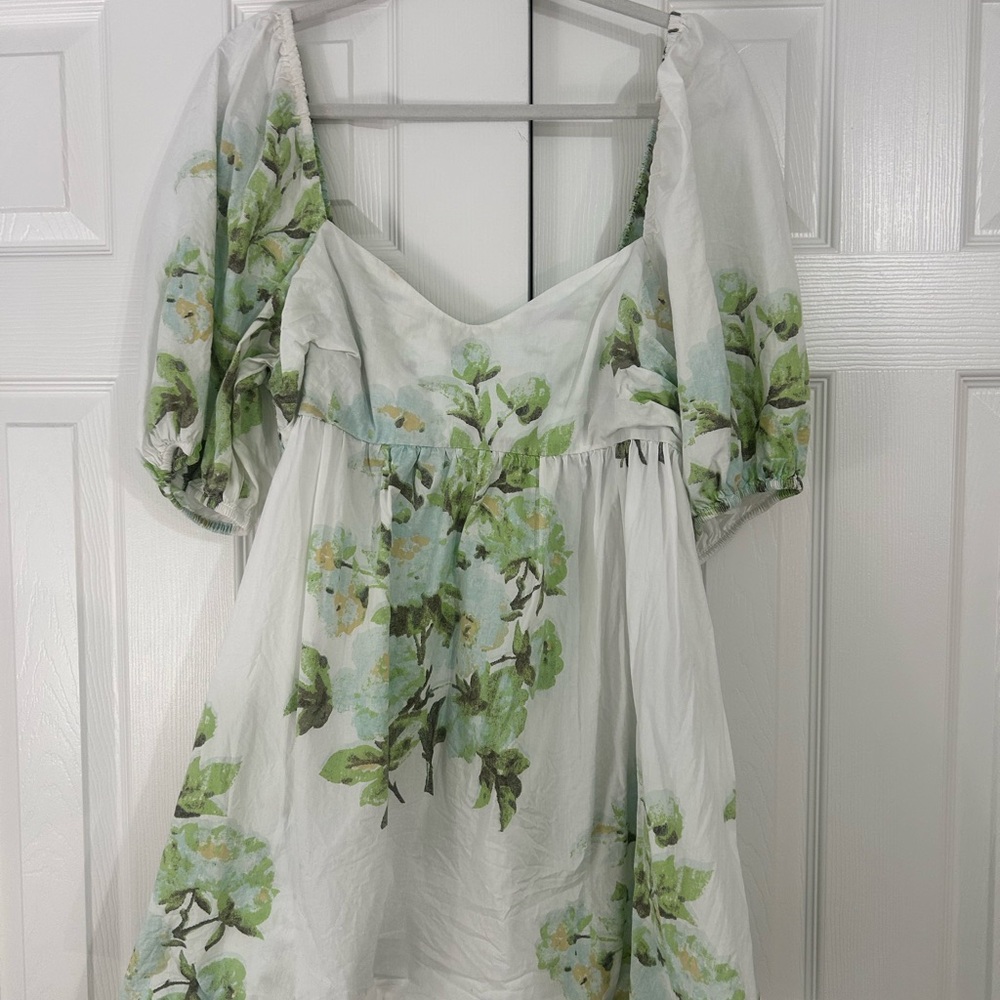 Free People Green Floral Mini Dress